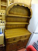 Dutch top Priory style oak dresser with linenfold detail