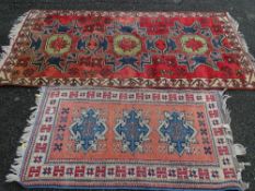 Two vintage style scatter rugs