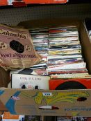 Large parcel of singles records, mainly 1980s etc and a small parcel of 78rpm records