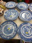 Parcel of Staffs and other blue and white dinnerware