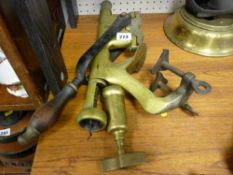 Two vintage brass corkscrews