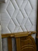 Modern pine single bed frame and mattress