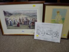 Vintage print - Ladies Golf Championship 1901 at Aberdovey with identification sheet and another