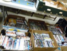 Six boxes of various DVDs, 200 plus