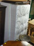 Single orthopaedic range 'Orchid' mattress, divan base and leather effect headboard