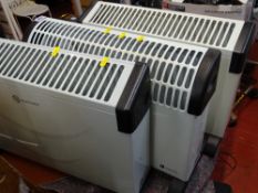 Parcel of three white convector heaters E/T