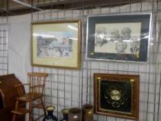 GORDON CLOSE framed print - an Edwardian scene of Llandudno promenade with Pavilion and Grand