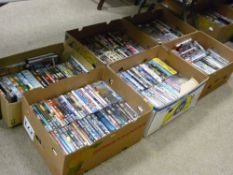 Six boxes of assorted DVDs, over 200 in total