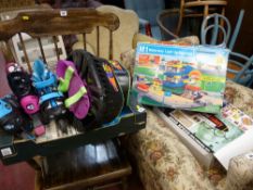 Parcel of various games and children's items including multi-media kit, inline skates, Blue Box