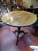 Antique oak tilt top tripod table