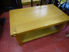 Modern light wood two tier coffee table