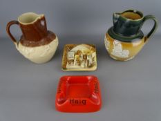 Brewery advertising ceramics including a Carltonware ashtray 'Haig Whisky', a Newhall pin tray '