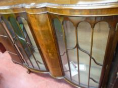 Walnut two door glazed china display cabinet