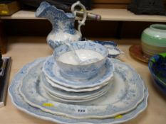 Good Asiatic Pheasant platters and other blue and white china