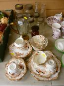 Victorian part teaset, quantity of kilner storage jars etc