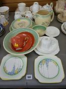 Mixed selection of decorative tableware by Susie Cooper, Shelley and Taylor Kent etc