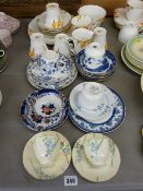 Fifteen piece Art Deco style teaset, quantity of blue and white decorated teaware etc