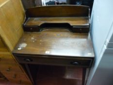 Dark wood Ercol style dressing table/desk