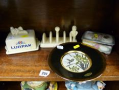 Two items of Lurpak porcelain etc