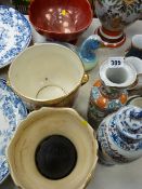 Staffs planters, crystal ball, lustre duck, Oriental vases etc