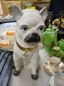 Vintage pottery pug dog (leg re-attached)