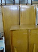 Mid Century light oak two door wardrobe and tallboy