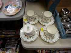 Set of four Aynsley 'Pembroke' coffee cans and saucers