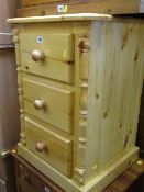 Modern pine three drawer chest