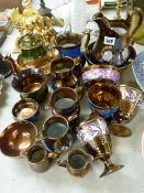 Good collection of Victorian copper lustreware