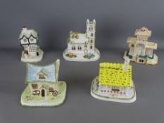 Five Coalport bone china cottages