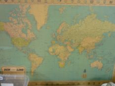 Unframed nautical map for Ben Line by Edward Stanford Ltd, London