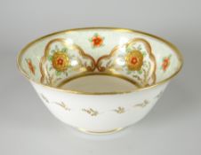 A SWANSEA PORCELAIN SLOP BOWL decorated in pattern number 493 with chrysanthemum mons, dimpled