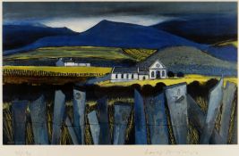 DAVID HUMPHREYS limited edition (96/150) colour print - remote chapel and landscape, signed in