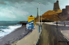 DONALD McINTYRE gouache - 'Sea Front Aberystwyth', entitled verso on artist's own handwritten
