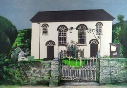 JOHN ELWYN limited edition (44/50) colour lithograph - study of a Welsh chapel, entitled 'Capel
