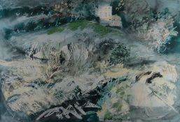 JOHN PIPER a Fine Art Trade Guild stamped colour print - entitled 'Llangloffan', signed, 43 x