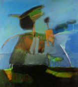 ROGER CECIL mixed media - abstract figures and animal, indistinctly signed or titled bottom right,