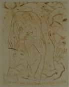 DAVID JONES drypoint etching 1929-30 reprinted on Japon portfolio - biblical scene with Virgin