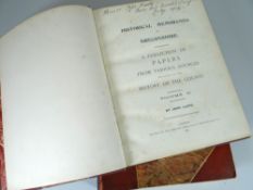 JOHN LLOYD'S VOLUME I & II OF 'HISTORICL MEMORANDA OF BRECONSHIRE' in maroon Morocco gilded binding,