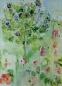 SHEILA KNAPP-FISHER watercolour - botanical study, entitled verso 'Tree Mallow and Poppies', signed,
