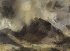 WILLIAM SELWYN watercolour - dramatic depiction of Tryfan, Snowdonia, signed in full, 37 x 51cms (