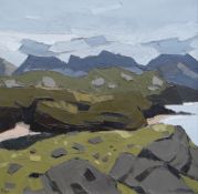 SIR KYFFIN WILLIAMS RA oil on canvas - Anglesey coast, looking over headland towards The Rivals