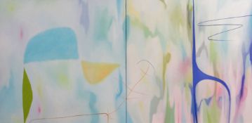 MARTYN JONES oil on canvas diptych - abstract, entitled verso 'South Ocean Boulevard', signed and