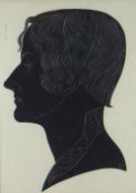 ERIC GILL engraving on Batchelor handmade paper (34/80 1924) - profile portrait of 'Emily',