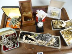 Parcel of jewellery including beads, ethnic costume items, bone items, watches etc Condition reports