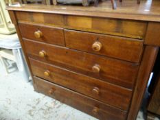 An antique chest of three long and two short drawers, 103cms h x 127 l x 49cms d Condition reports