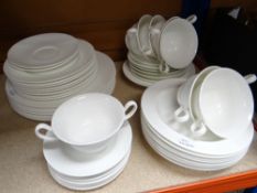 Parcel of Wedgwood plain white dinnerware Condition reports provided on request by email for this