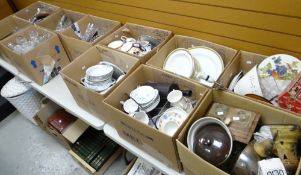 A very large parcel (thirteen boxes) of kitchenware, glass, dinnerware ETC Condition reports