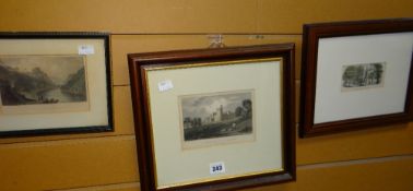 Three framed coloured etchings, Cyfartha Castle ETC Condition reports provided on request by email
