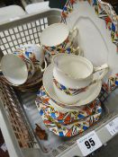 A parcel of vintage Royal Albert 'Jazz' patterned teaware Condition reports provided on request by